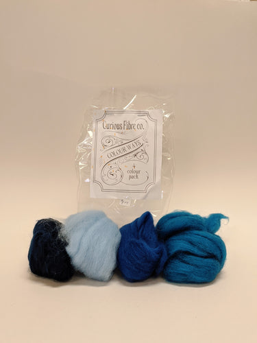 Wool Ways 4 Colour Fiber Pack | Blue