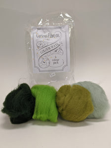 Wool Ways 4 Colour Fiber Pack | Green