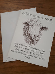 Advice from a Sheep greeting card