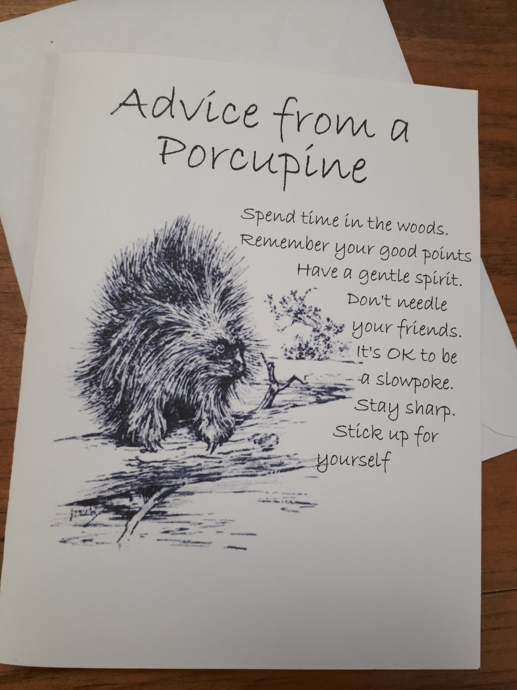 Advice from a Porcupine Greeting Card